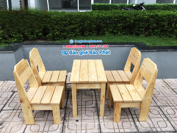 Bàn ghế gỗ cafe mini