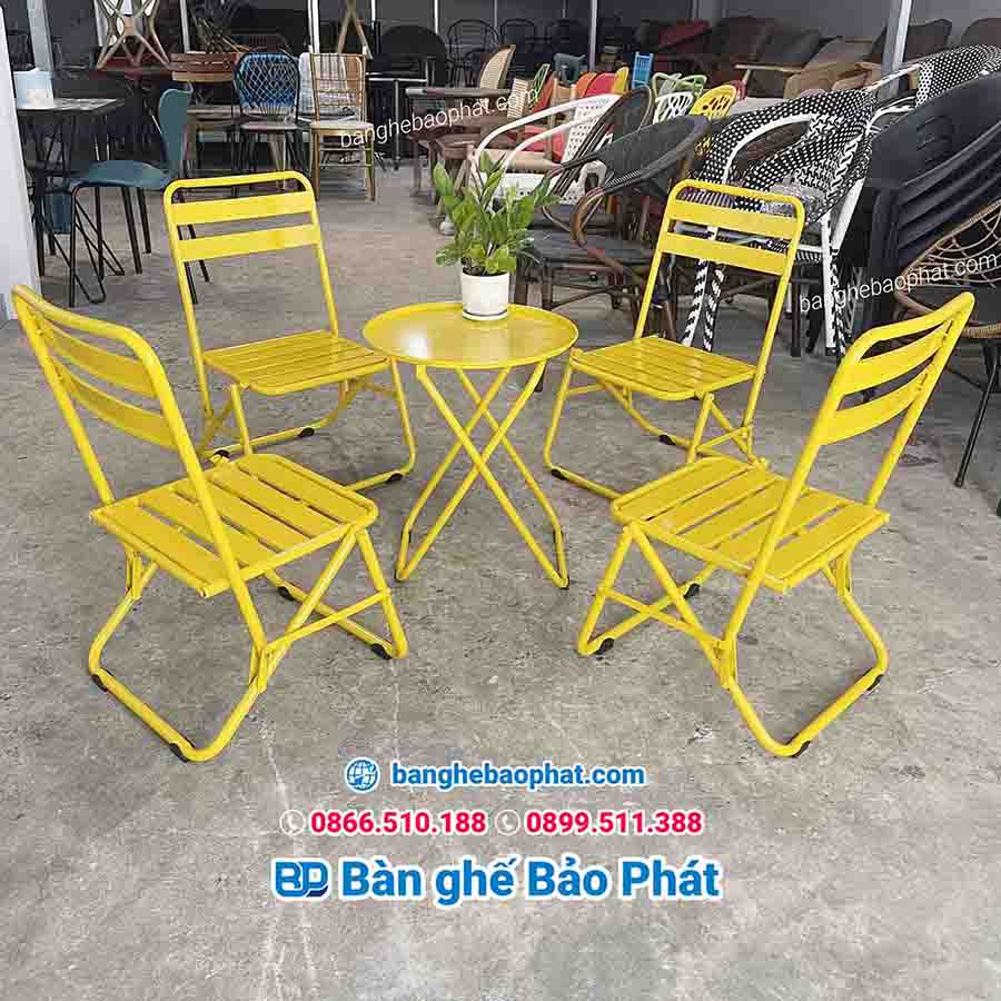 Bàn ghế cafe mini sắt