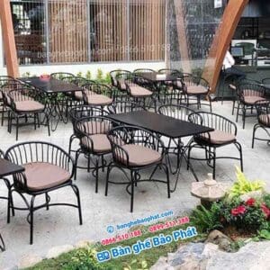 Bàn ghế sắt cafe BGSBP019