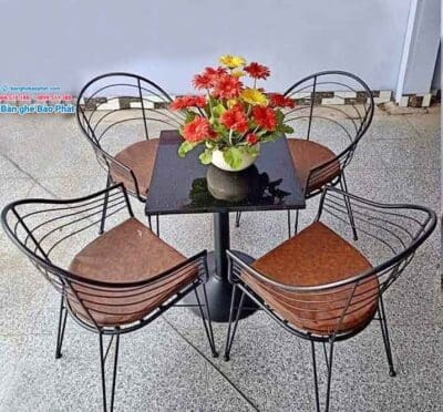 Bàn ghế cafe sắt ngoài trời