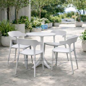 Bàn ghế nhựa 3001 màu xám