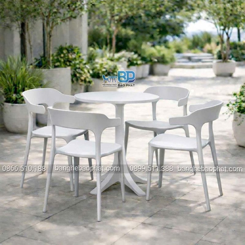Bàn ghế nhựa 3001 màu xám
