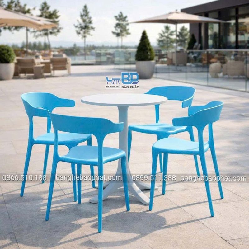 Bàn ghế nhựa 3001 màu xanh biển