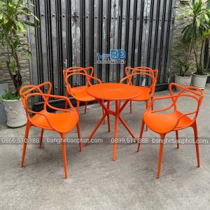 Bàn ghế nhựa 3008 màu cam