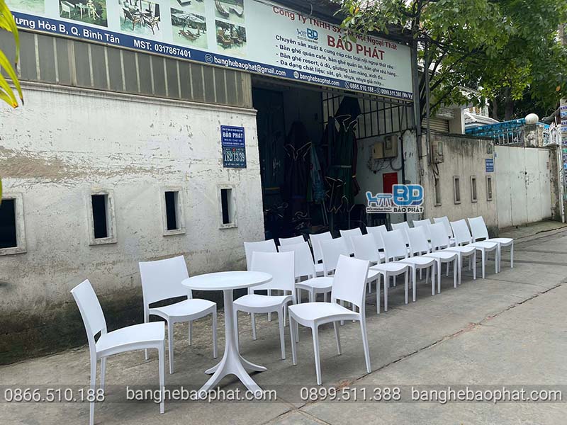 Ghế nhựa đúc 3007 16 Bàn ghế nhựa đúc 3007 màu trắng