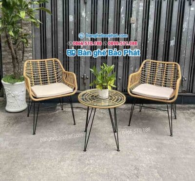 Bàn ghế nhựa giả mây BGNGMCCBP042 cao cấp đẹp - Ảnh 2