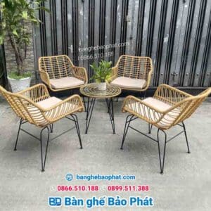 Nơi bán bàn ghế nhựa giả mây BGNGMCCBP042