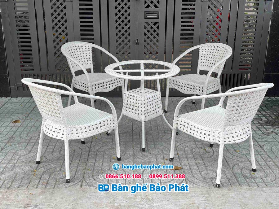 Bàn ghế nhựa giả mây cafe giá rẻ Đồng Nai