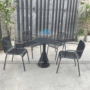 Bàn ghế sắt 1326 quán cafe bàn tròn chân nón