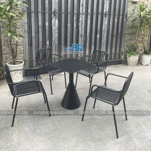 Bàn ghế sắt 1326 quán cafe bàn vuông chân nón