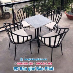 bàn ghế sắt cafe ngoài trời