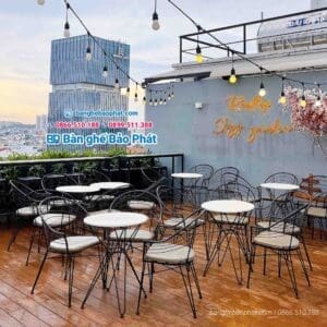 Bàn ghế sắt cafe ngoài trời BGSBP013