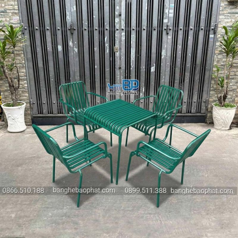 Bàn ghế sắt cafe ngoài trời cafe