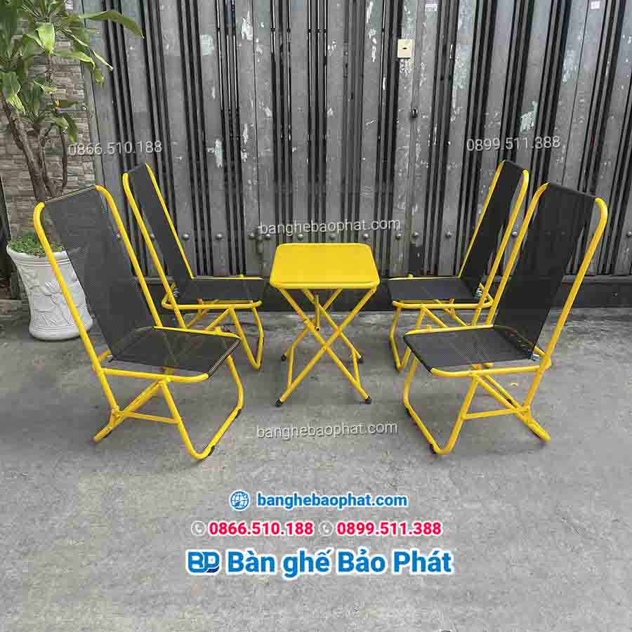 bàn ghế xếp mini lưng cao