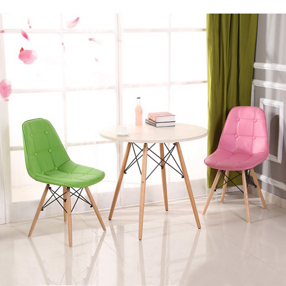 Bàn tròn cà phê mặt nhựa chân gỗ