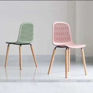 Ghế nhựa 3003C 11 Ghế 3003C mặt nhựa chân gỗ