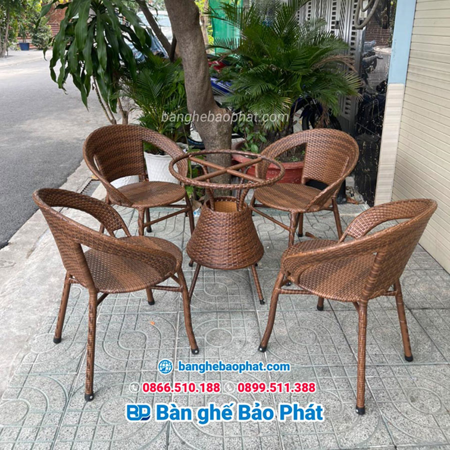 Ghế tựa cafe bạch tuộc nhựa giả mây