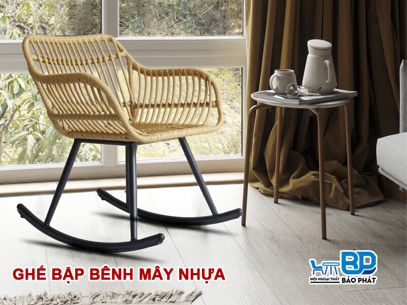 Ghế bập bênh mây nhựa