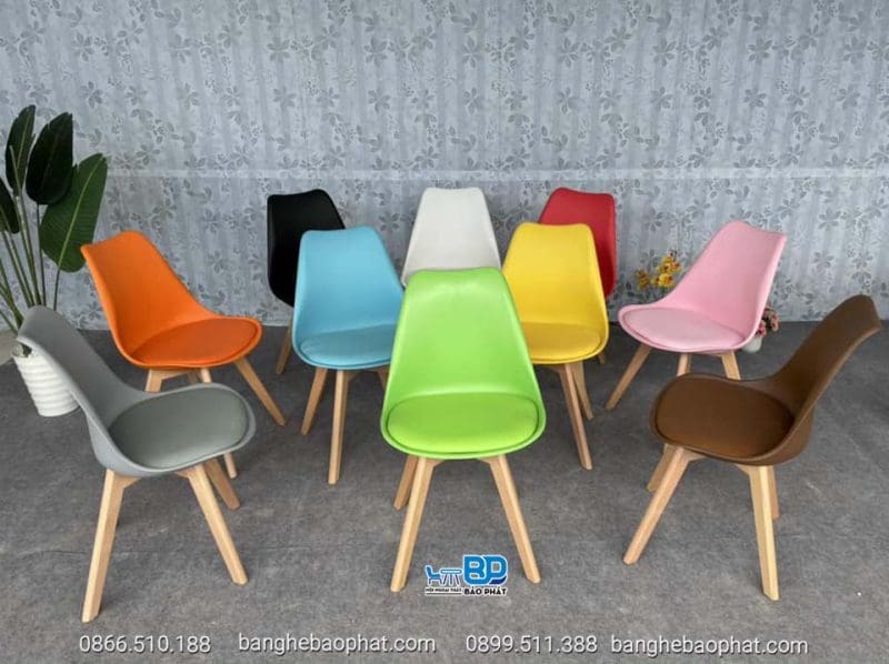 Bàn ghế nhựa chân gỗ 3003 17 Ghế nhựa 3003 chân gỗ