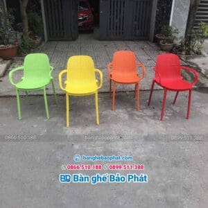 Ghế nhựa 3017 - Ghế nhựa đúc cao cấp có tay tựa. 10 Ghế nhựa 3017 có tay tựa