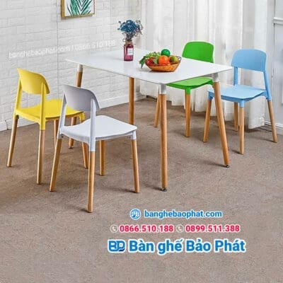 Ghế nhựa chân gỗ 3022
