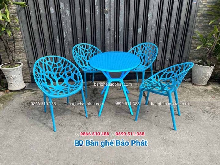 Ghế nhựa đúc 3018 màu xanh dương