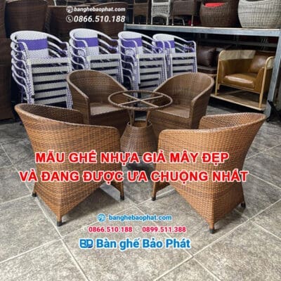 Mẫu ghế nhựa giả mây đẹp và đang được ưa chuộng nhất