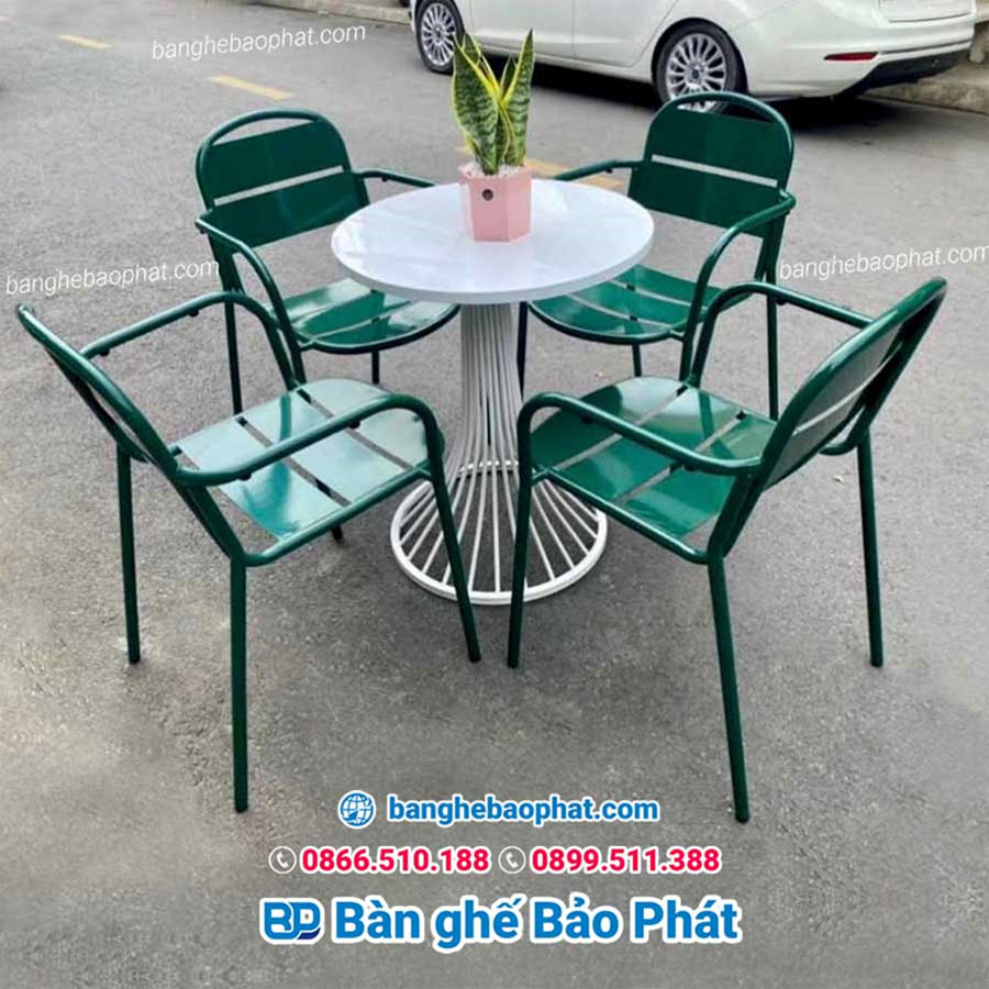 Ghế sắt sân vườn sơn tĩnh điện ngoài trời