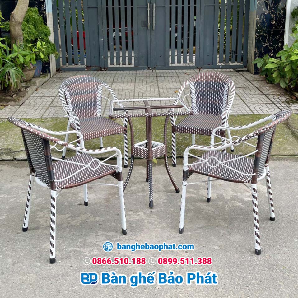 Bàn ghế nhựa giả mây cafe giá rẻ Đồng Nai.