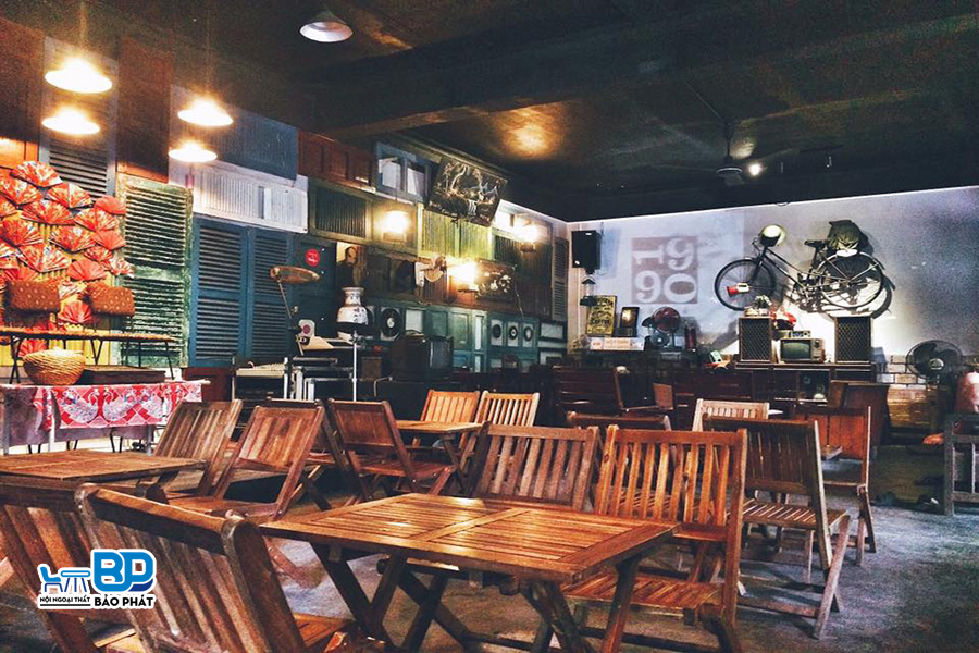 Màu sắc và họa tiết của bàn ghế cafe Vintage