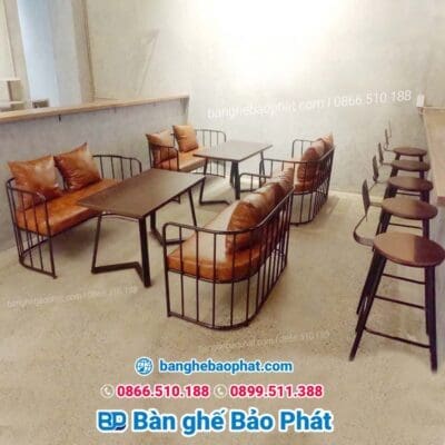 Sofa cafe khung sắt Luna SFCFBP024