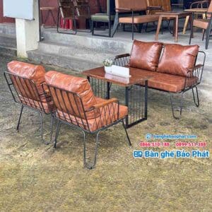 Ưu điểm nổi bật của sofa quán cà phê sắt nệm SFCFBP027.