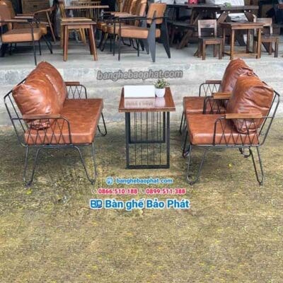 Sofa quán cà phê sắt nệm SFCFBP027