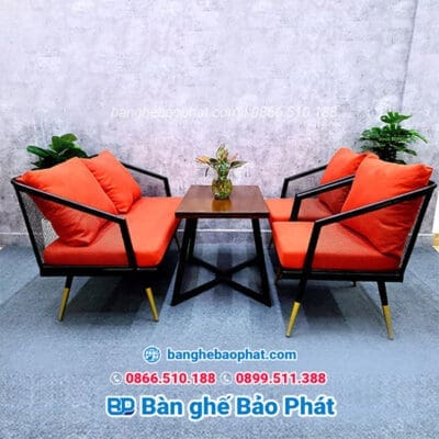 Ưu điểm của bộ sofa sắt nệm quán cafe SFCFBP026