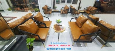 Sofa sắt nệm quán cafe SFCFBP026
