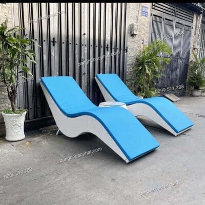 Giường tắm nắng nhựa giả mây GTNNGMBP009