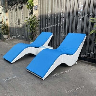 Giường tắm nắng nhựa giả mây GTNNGMBP009