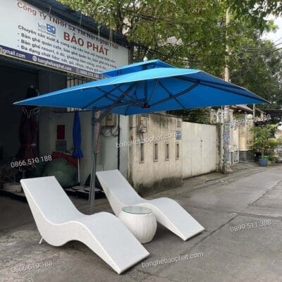 Giường tắm nắng nhựa giả mây GTNNGMBP009