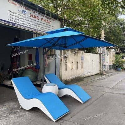 Giường tắm nắng nhựa giả mây GTNNGMBP009