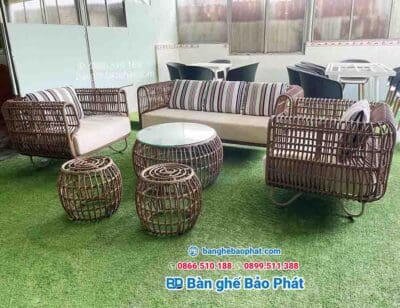 Bàn ghế nhựa giả mây phòng khách BGNGMPKBP004