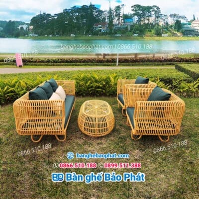 Bàn ghế nhựa giả mây phòng khách BGNGMPKBP004