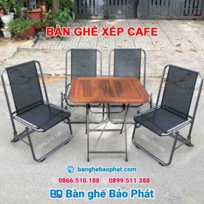 Bàn ghế xếp cafe