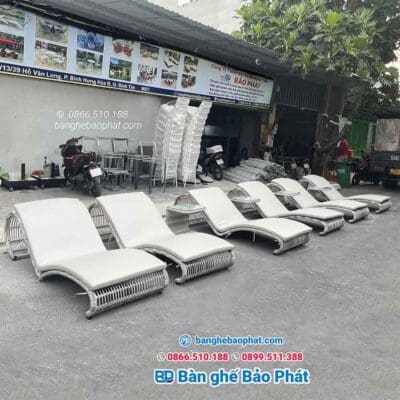 Giường tắm nắng nhựa giả mây GTNNGMBP013