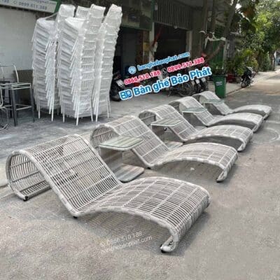 Giường tắm nắng nhựa giả mây GTNNGMBP013
