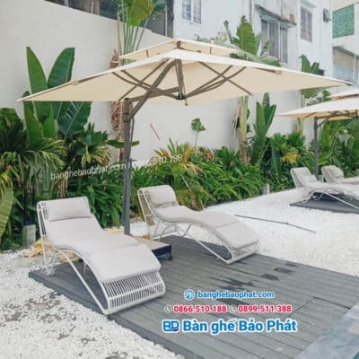 Giường tắm nắng nhựa giả mây GTNNGMBP014
