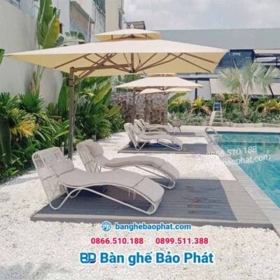 Giường tắm nắng nhựa giả mây GTNNGMBP014