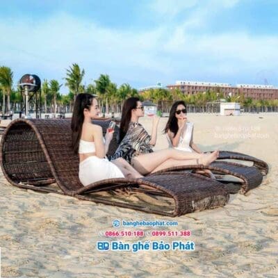 Giường tắm nắng nhựa giả mây GTNNGMBP015
