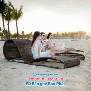 Giường tắm nắng nhựa giả mây GTNNGMBP015 6 Giường tắm nắng nhựa giả mây GTNNGMBP015