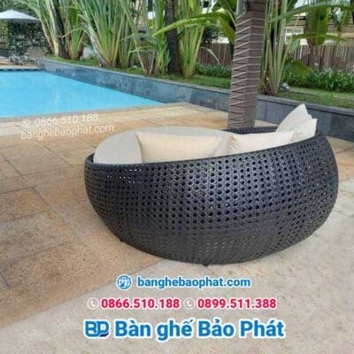 Giường Tắm Nắng Nhựa Giả Mây GTNNGMBP017