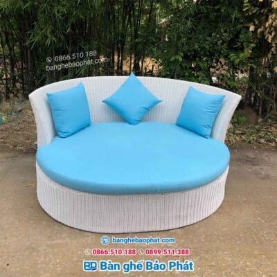 Giường tắm nắng nhựa giả mây GTNNGMBP018